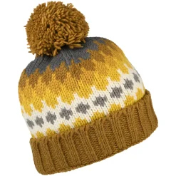 Cheap Bonnet à Pompon à Revers moutarde Femme Bonnets À Pompon|Bonnets