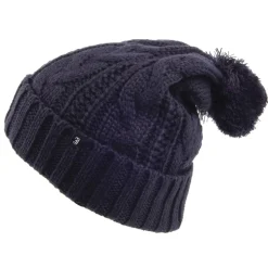 Fashion Bonnet à Pompon à Torsades bleu marine JAXON & JAMES Femme Chapeaux Hiver|Bonnets À Pompon