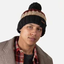 Cheap Bonnet à Pompon Wilhelm mélange de bordeaux Femme Bonnets À Pompon|Bonnets