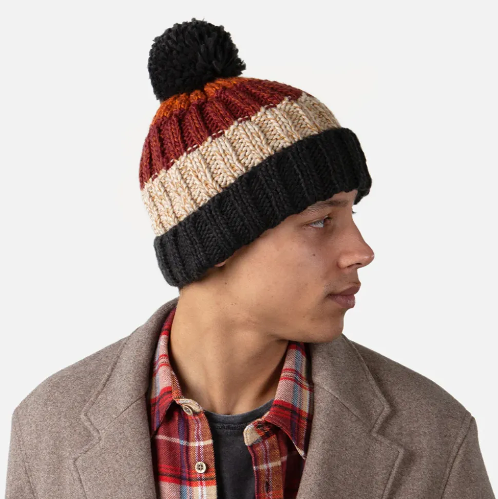 Cheap Bonnet à Pompon Wilhelm mélange de bordeaux Femme Bonnets À Pompon|Bonnets