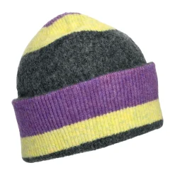 Best Sale Bonnet à Rayures Sundling violet-jaune-anthracite Femme Bonnets|Chapeaux Hiver