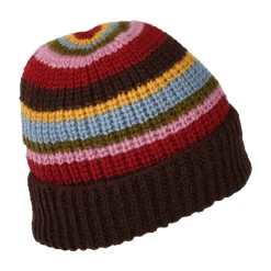 Cheap Bonnet à Revers Cardi Rib marron-rouge-bleu Femme Bonnets|Chapeaux Hiver