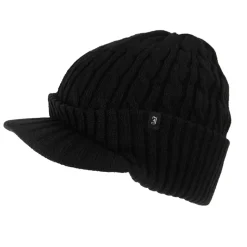Store Bonnet à Visière et Torsades noir JAXON & JAMES Femme Bonnets|Chapeaux Hiver