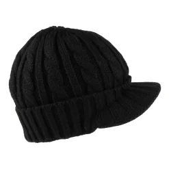 Store Bonnet à Visière et Torsades noir JAXON & JAMES Femme Bonnets|Chapeaux Hiver