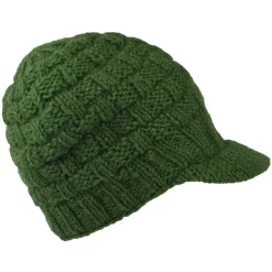 Best Bonnet à Visière Maille Nattée olive Femme Bonnets|Chapeaux Hiver