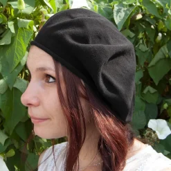 Cheap Béret en Coton 29cm de Diamètre noir Femme Bérets|Chapeaux Femme
