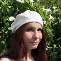 Best Sale Béret en Coton 26cm de Diamètre blanc Femme Bérets|Chapeaux Femme