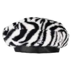 Clearance Béret en Fausse Fourrure à Motif Zèbre noir-blanc Femme Chapeaux Hiver|Bérets