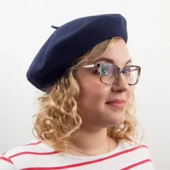Best Sale Béret en Laine bleu marine JAXON & JAMES Femme Bérets|Chapeaux Femme