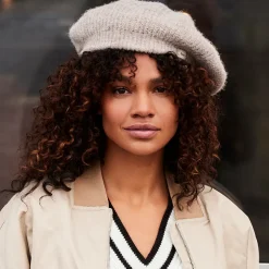 Shop Béret Recyclé Inaru marron clair Femme Chapeaux Hiver|Bérets