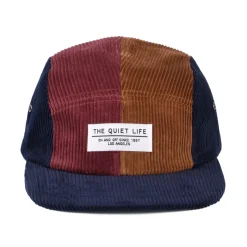 Hot Casquette 5 Panel en Velours Grosse Côtes Contraste bleu marine-marron Homme Casquettes Homme