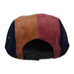 Hot Casquette 5 Panel en Velours Grosse Côtes Contraste bleu marine-marron Homme Casquettes Homme