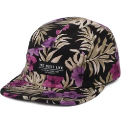 Discount Casquette 5 Panel Floral en Coton Bio noir-violet Homme Casquettes De Baseball|Casquettes Homme
