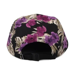 Discount Casquette 5 Panel Floral en Coton Bio noir-violet Homme Casquettes De Baseball|Casquettes Homme