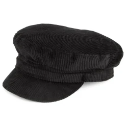 Hot Casquette de Marin en Velours Côtelé Mariner noir Femme Casquettes Femme|Casquettes De Marin
