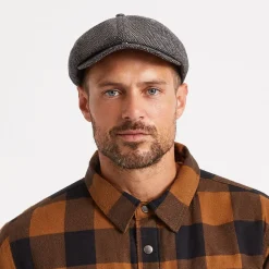 Shop Casquette Gavroche à Chevrons Brood gris-noir Femme/Homme Casquettes Plates|Grandes Tailles