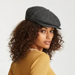 Shop Casquette Gavroche à Chevrons Brood gris-noir Femme/Homme Casquettes Plates|Grandes Tailles