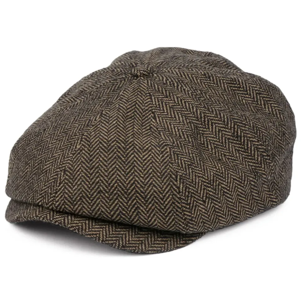 Best Casquette Gavroche à Chevrons Brood marron-khaki Femme/Homme Casquettes Plates|Grandes Tailles