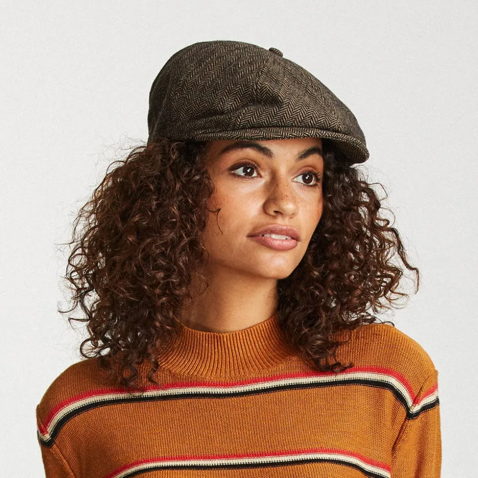 Best Casquette Gavroche à Chevrons Brood marron-khaki Femme/Homme Casquettes Plates|Grandes Tailles