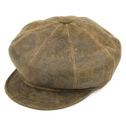 Cheap Casquette Gavroche en Cuir Antique marron NEW YORK HAT CO. Femme Casquettes Plates|Chapeaux Femme