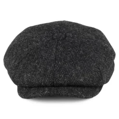 Best Sale Casquette Gavroche en Harris Tweed Taransay noir-anthracite JAXON & JAMES Femme/Homme Casquettes Plates|Grandes Tailles