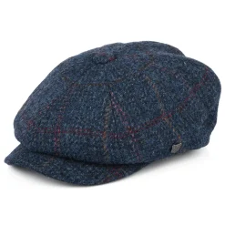 Sale Casquette Gavroche en Harris Tweed à Carreaux Carloway denim-multicolore Femme/Homme Casquettes Plates|Chapeaux Hiver
