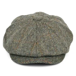 Cheap Casquette Gavroche en Harris Tweed à Chevrons Carloway vert-bleu Femme/Homme Casquettes Plates|Chapeaux Hiver