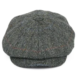 Flash Sale Casquette Gavroche en Harris Tweed à Chevrons Carloway mélange de gris Femme/Homme Casquettes Plates|Chapeaux Hiver