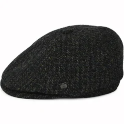 Store Casquette Gavroche en Harris Tweed à Carreaux Hudson anthracite Femme/Homme Casquettes Plates|Chapeaux Hiver