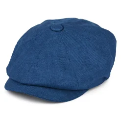 New Casquette Gavroche en Lin Alfie bleu Femme Casquettes Plates|Casquettes Femme