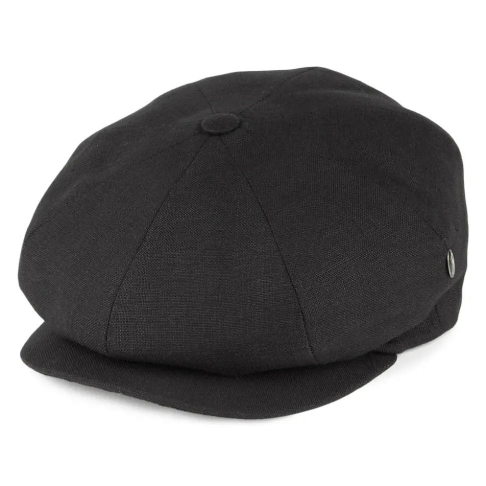 Best Sale Casquette Gavroche en Lin noir Femme Casquettes Plates|Casquettes Femme