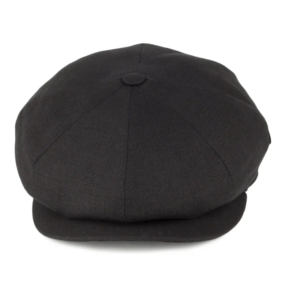 Best Sale Casquette Gavroche en Lin noir Femme Casquettes Plates|Casquettes Femme