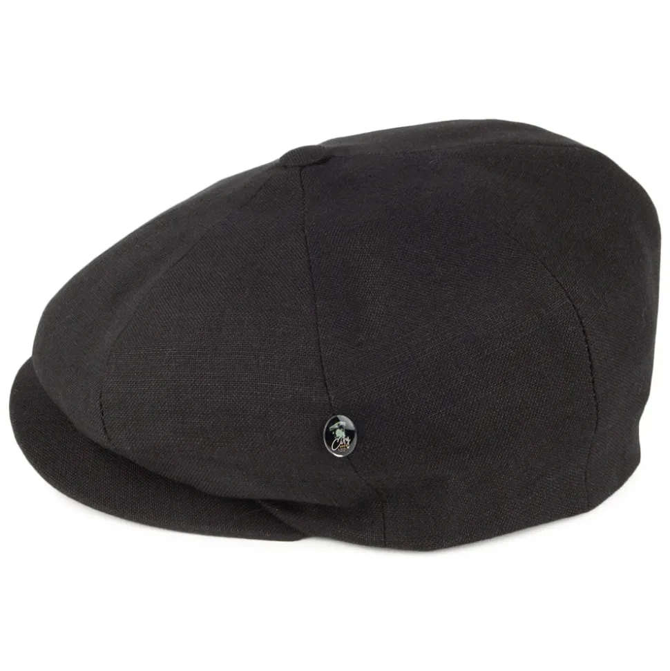 Best Sale Casquette Gavroche en Lin noir Femme Casquettes Plates|Casquettes Femme