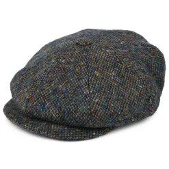 Online Casquette Gavroche en Tweed du Donegal Chiné Calotte Profonde bleu-multi Femme/Homme Casquettes Plates|Chapeaux Hiver