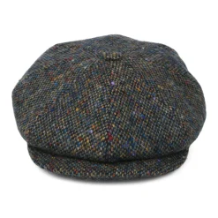 Online Casquette Gavroche en Tweed du Donegal Chiné Calotte Profonde bleu-multi Femme/Homme Casquettes Plates|Chapeaux Hiver