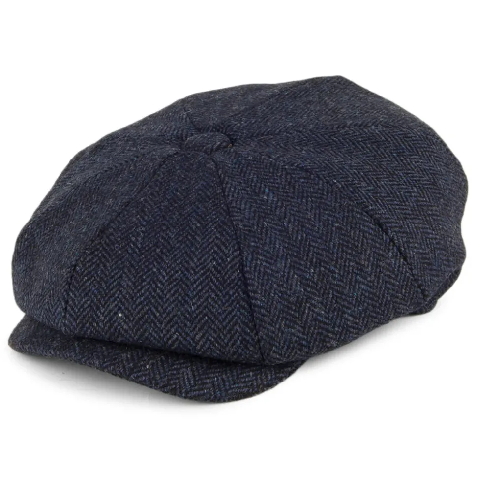 Cheap Casquette Gavroche en Tweed à Chevrons Country bleu marine Femme/Homme Casquettes Plates|Chapeaux Hiver