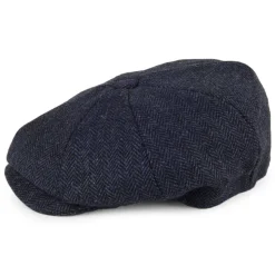 Cheap Casquette Gavroche en Tweed à Chevrons Country bleu marine Femme/Homme Casquettes Plates|Chapeaux Hiver