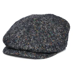 Best Sale Casquette Gavroche en Tweed du Donegal Chiné Calotte Profonde bleu marine-multi Femme/Homme Casquettes Plates|Chapeaux Hiver