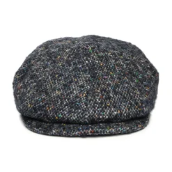 Best Sale Casquette Gavroche en Tweed du Donegal Chiné Calotte Profonde bleu marine-multi Femme/Homme Casquettes Plates|Chapeaux Hiver