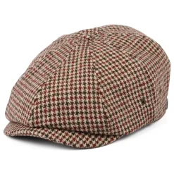 Best Sale Casquette Gavroche Légère Pied-de-Poule Brood canneberge-camel Femme/Homme Casquettes Plates|Grandes Tailles