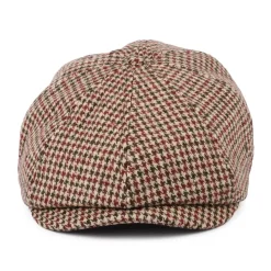 Best Sale Casquette Gavroche Légère Pied-de-Poule Brood canneberge-camel Femme/Homme Casquettes Plates|Grandes Tailles