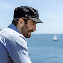 Store Casquette Militaire à Chevrons noir JAXON & JAMES Homme Casquettes Militaires|Casquettes Homme