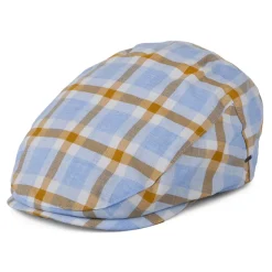 Shop Casquette Plate à Carreaux Helmer bleu clair Femme/Homme Casquettes Plates|Casquettes Plates