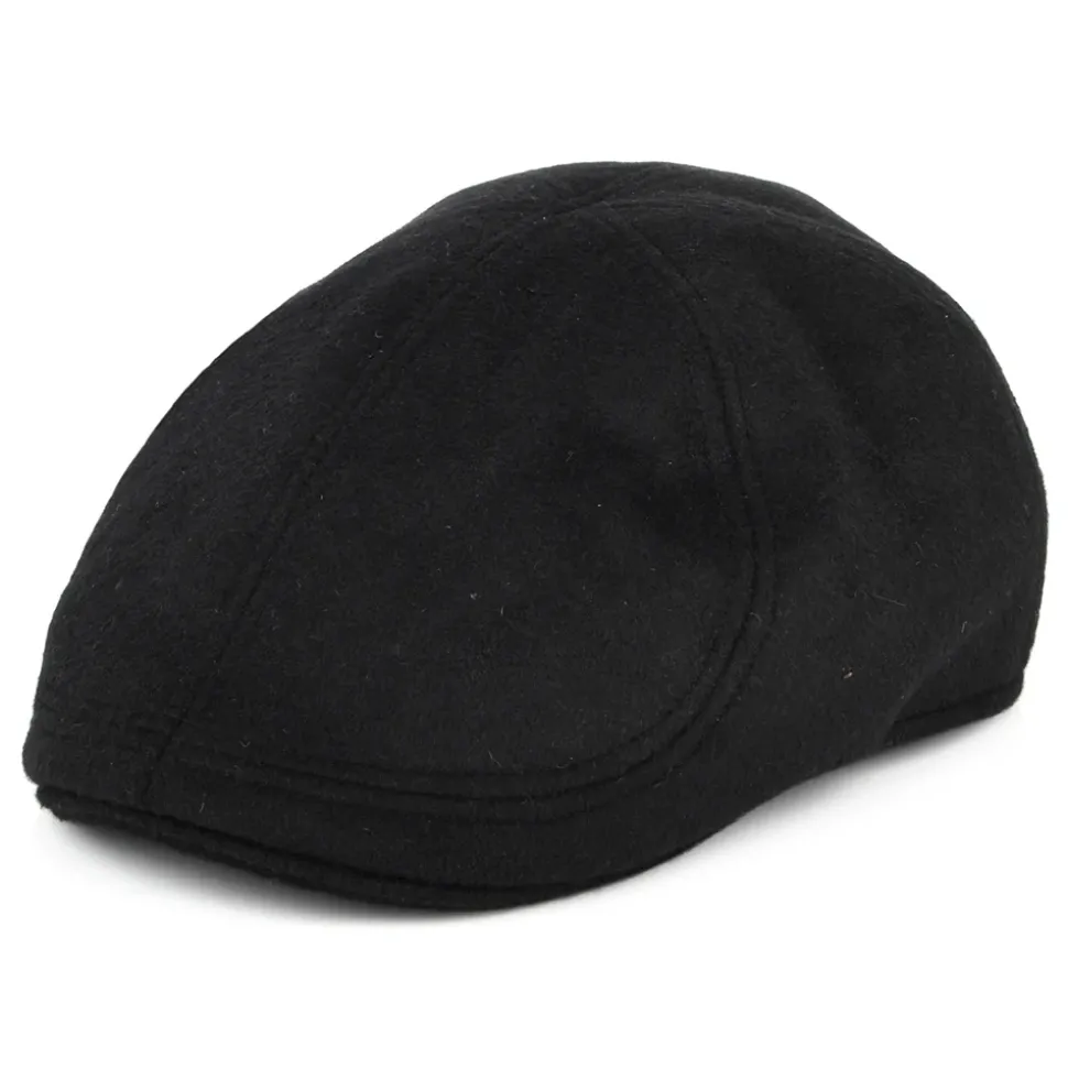 Store Casquette Plate Bec-de-Canard en Laine Brossée Mélangée Porto noir Femme/Homme Casquettes Plates|Chapeaux Hiver