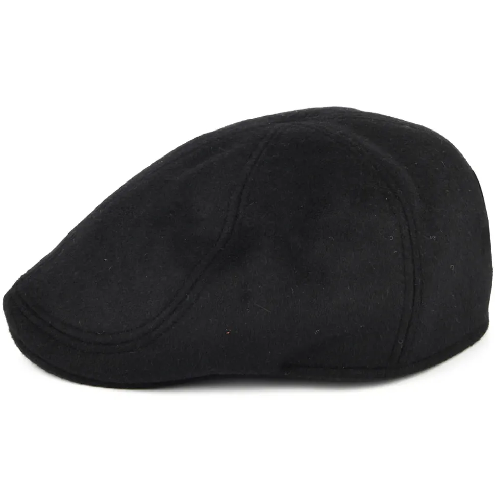 Store Casquette Plate Bec-de-Canard en Laine Brossée Mélangée Porto noir Femme/Homme Casquettes Plates|Chapeaux Hiver