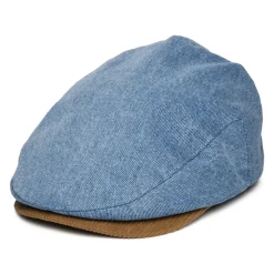 Best Sale Casquette Plate en Denim Délavé Hooligan bleu-marron Femme/Homme Casquettes Plates|Grandes Tailles