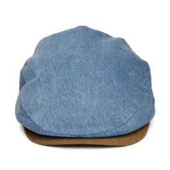 Best Sale Casquette Plate en Denim Délavé Hooligan bleu-marron Femme/Homme Casquettes Plates|Grandes Tailles