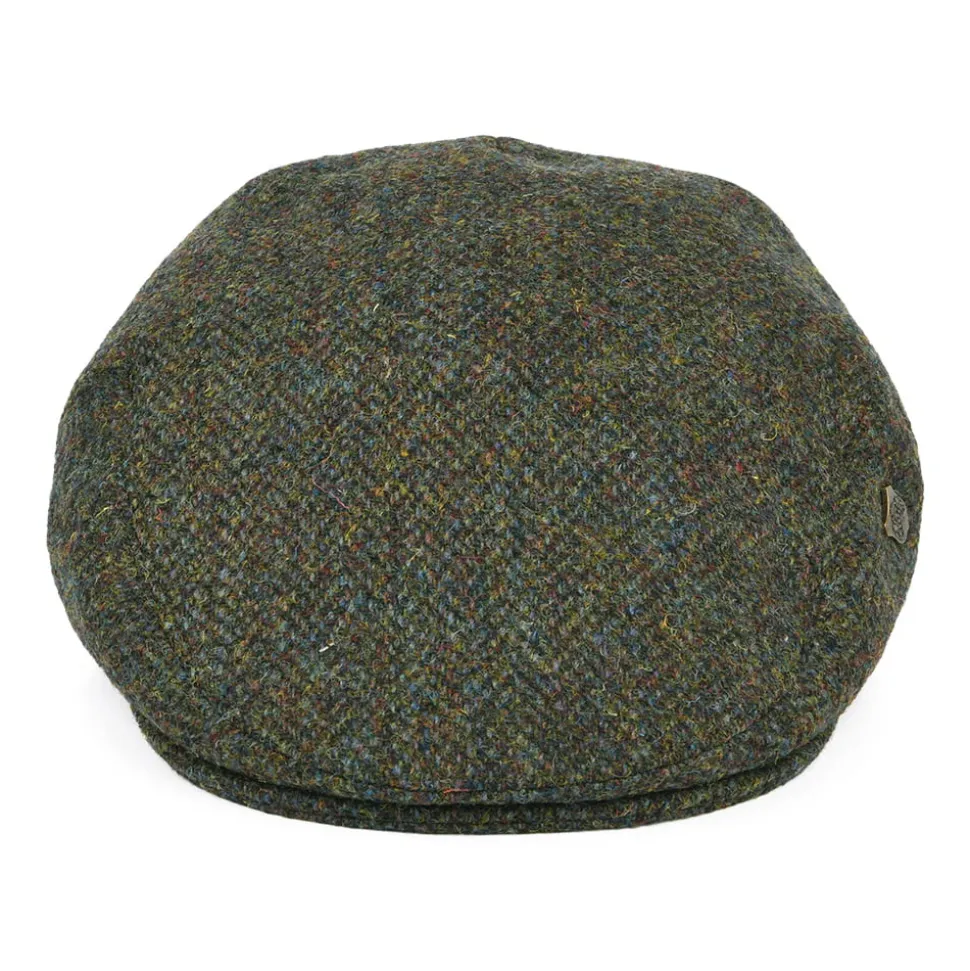 Cheap Casquette Plate en Harris Tweed à Chevrons Stornoway olive mélangé Femme Casquettes Plates|Casquettes Femme