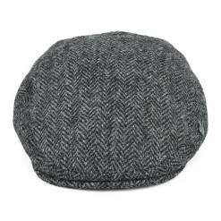 New Casquette Plate en Harris Tweed à Chevrons Stornoway gris Femme Casquettes Plates|Casquettes Femme