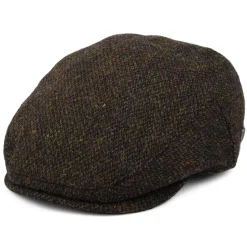 Best Sale Casquette Plate en Harris Tweed Ferness mousse-marron JAXON & JAMES Femme/Homme Casquettes Plates|Chapeaux Hiver